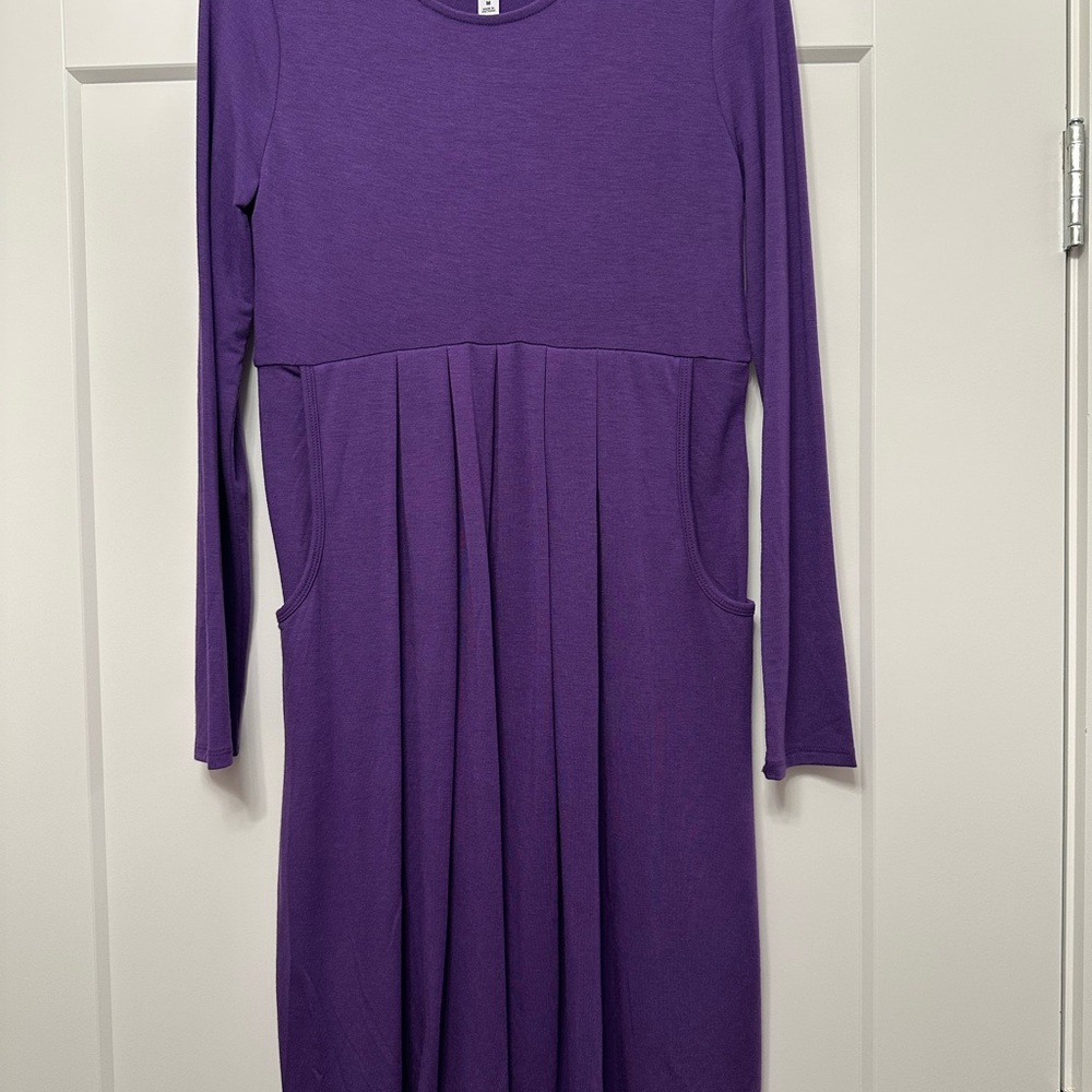 Purple Long Sleeve Dress